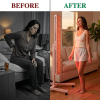 Red Light Therapy Device Designed for Professional Home Use, 660nm/850nm Dual Wavelength, Floor Stand, Full Body — Before & After