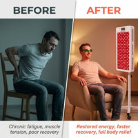 Red Light Therapy Panel, 4 Wavelengths Full Body Infrared Light Therapy, 300 Elite Grade Dual Chip Leds, FSA-HSA Red Light Device at Home, Ideal for Body, Face. 500W. Modular Design. — Before & After